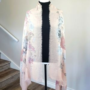 Mohito NWT Lightweight Scarf/Shawl in Pink/Gray Floral